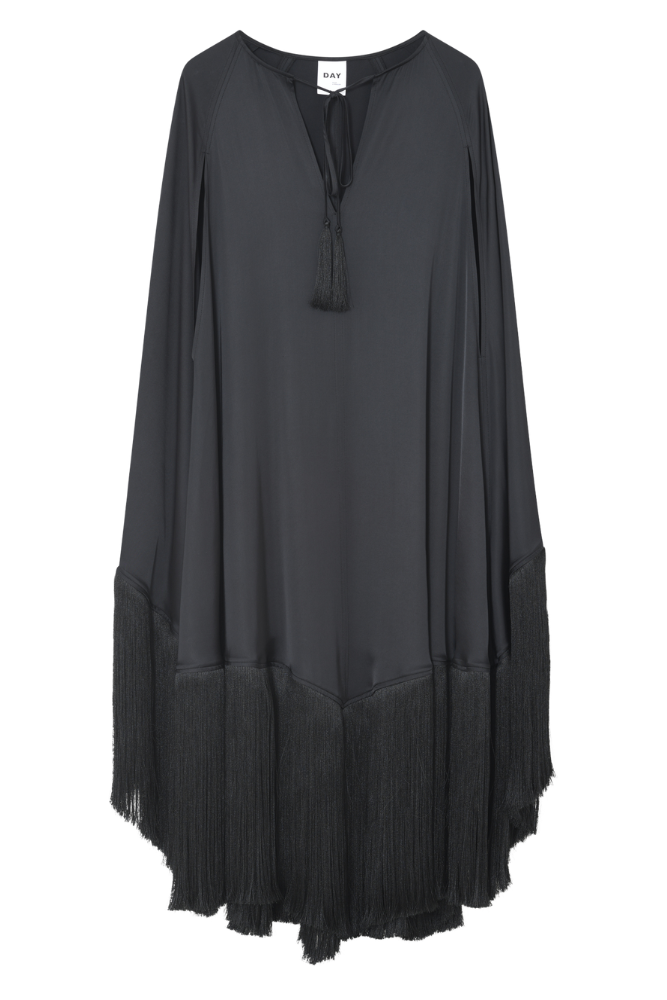Saxon Fluid Viscose kjole – Black